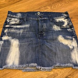 7 For All Mankind Blue Denim Mini Skirt Size 26